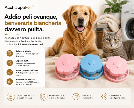 AcchiappaPeli™ – Cattura Peli in Lavatrice