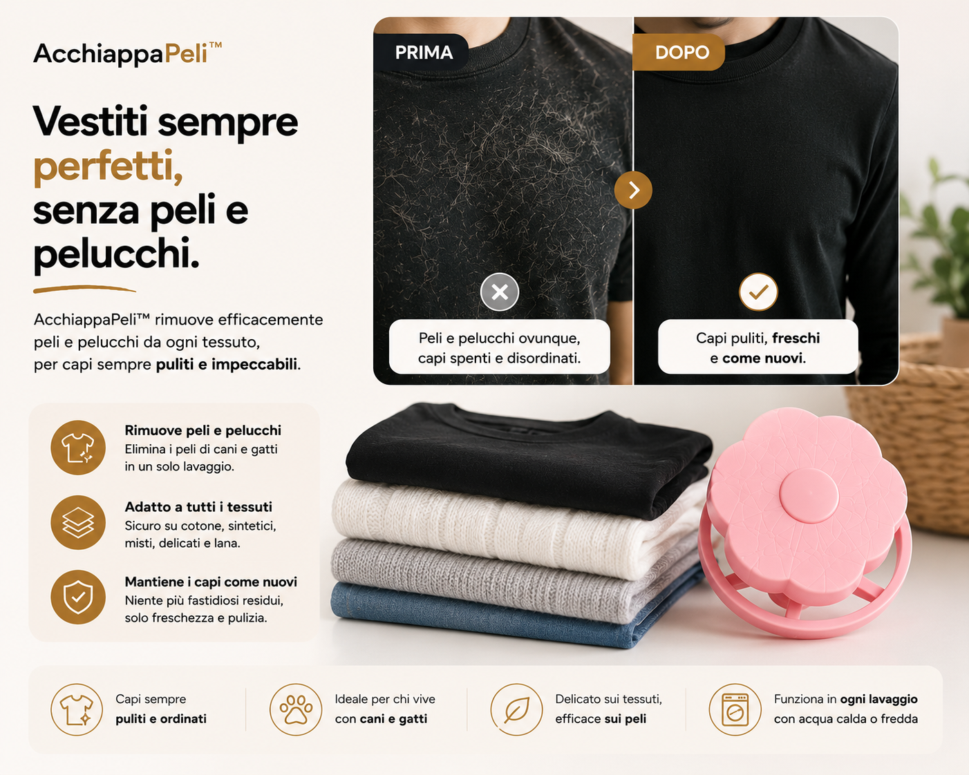 AcchiappaPeli™ – Cattura Peli in Lavatrice