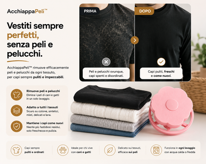 AcchiappaPeli™ – Cattura Peli in Lavatrice